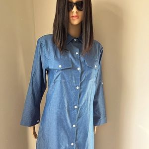 Woman’s chambray denim long sleeve dress. SizeXL
